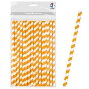 Ursus PAPIERSTROHHALME M STREIFEN ORANGE