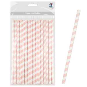 Ursus PAPIERSTROHHALME M STREIFEN ROSA