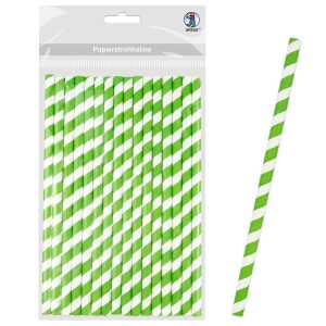 Ursus PAPIERSTROHHALME M STREIFEN GRÜN