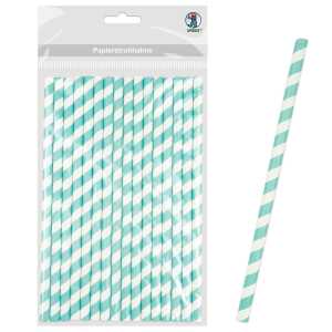 Ursus PAPIERSTROHHALME M STREIFEN HELLBLAU