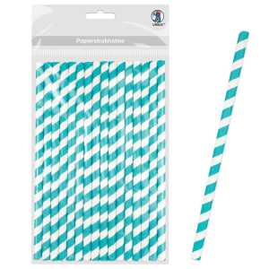 Ursus PAPIERSTROHHALME M STREIFEN PETROL