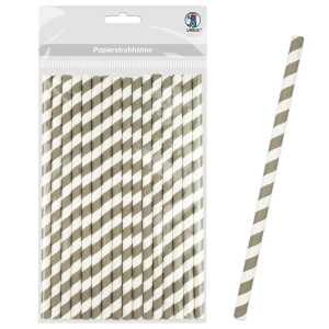 Ursus PAPIERSTROHHALME M STREIFEN GRAU