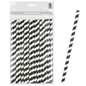 Ursus PAPIERSTROHHALME M STREIFEN SCHWARZ