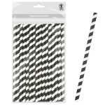 Ursus PAPIERSTROHHALME M STREIFEN SCHWARZ