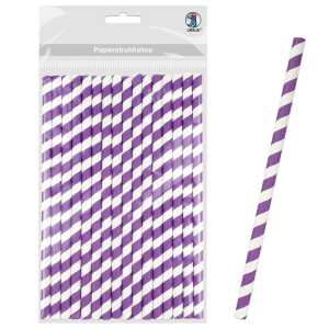 Ursus PAPIERSTROHHALME M STREIFEN LILA