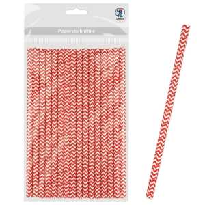 Ursus PAPIERSTROHHALME M CHEVRON ROT