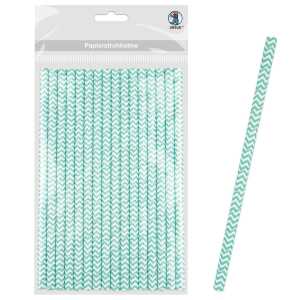 Ursus PAPIERSTROHHALME M CHEVRON HELLBLAU