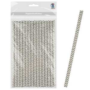 Ursus PAPIERSTROHHALME M CHEVRON GRAU