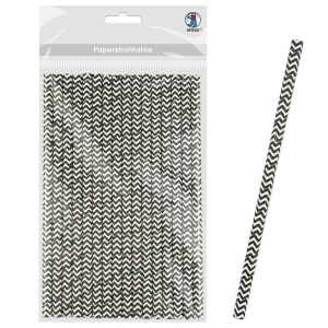 Ursus PAPIERSTROHHALME M CHEVRON SCHWARZ