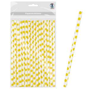 Ursus PAPIERSTROHHALME M PUNKTE GELB