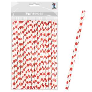 Ursus PAPIERSTROHHALME M PUNKTE ROT