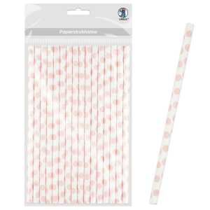 Ursus PAPIERSTROHHALME M PUNKTE ROSA