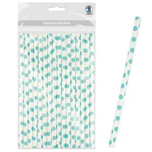 Ursus PAPIERSTROHHALME M PUNKTE HELLBLAU