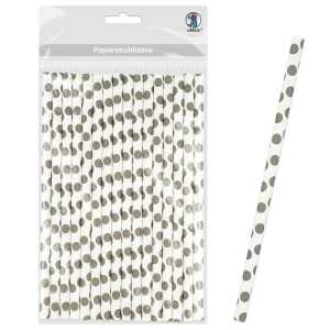 Ursus PAPIERSTROHHALME M PUNKTE GRAU