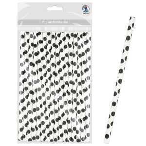 Ursus PAPIERSTROHHALME M PUNKTE SCHWARZ