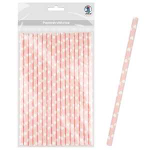 Ursus PAPIERSTROHHALME M HERZEN ROSA