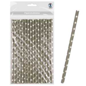 Ursus PAPIERSTROHHALME M STERNE GRAU