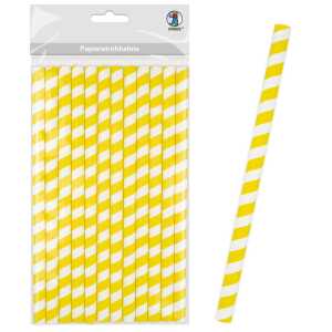 Ursus PAPIERSTROHHALME L STREIFEN GELB