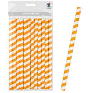 Ursus PAPIERSTROHHALME L STREIFEN ORANGE