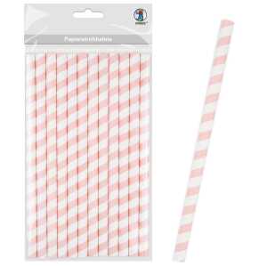 Ursus PAPIERSTROHHALME L STREIFEN ROSA