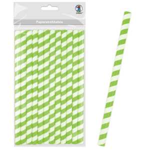 Ursus PAPIERSTROHHALME L STREIFEN GRÜN