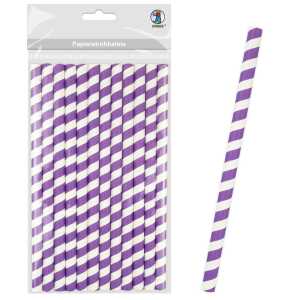 Ursus PAPIERSTROHHALME L STREIFEN LILA