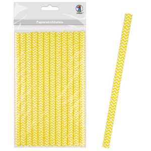 Ursus PAPIERSTROHHALME L CHEVRON GELB