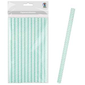 Ursus PAPIERSTROHHALME L CHEVRON HELLBLAU