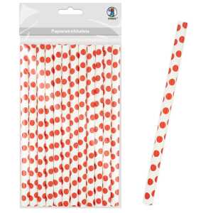 Ursus PAPIERSTROHHALME L PUNKTE ROT