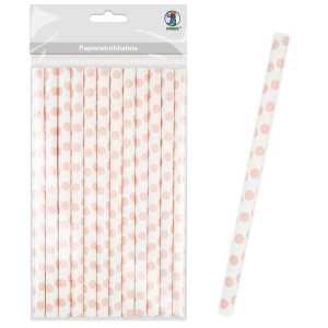 Ursus PAPIERSTROHHALME L PUNKTE ROSA