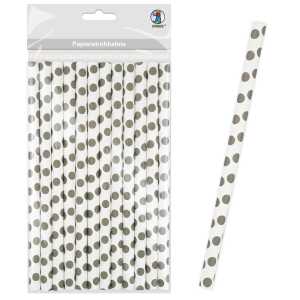 Ursus PAPIERSTROHHALME L PUNKTE GRAU