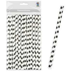 Ursus PAPIERSTROHHALME L PUNKTE SCHWARZ