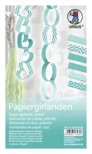 Ursus PAPIERGIRLANDEN "BASIC PETROL"