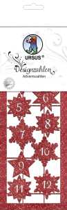 Ursus DESIGNZAHLEN "ADVENTSZAHLEN" RUBINROT