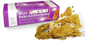 Ursus MINI-DEKO-LICHTERKETTE + SCHALTER,10ER,GOLD