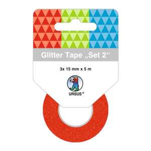 Ursus GLITTER TAPE 15MMx5M 3 ROLLEN SET 02
