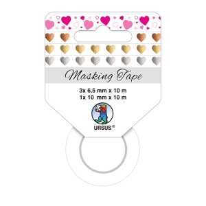 Ursus MASKING TAPE 6,5/10MMx10M 4 RL SET 02 HERZEN
