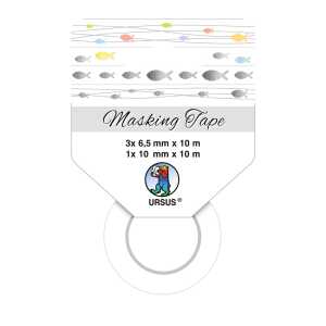 Ursus MASKING TAPE 6,5/10MMx10M 4 RL SET 08 FISCHE