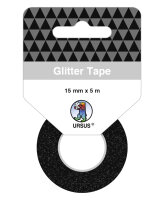 Ursus GLITTER TAPE 15MMx5M ROLLE,SCHWARZ