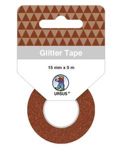 Ursus GLITTER TAPE 15MMx5M ROLLE,BRAUN
