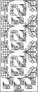Ursus KREATIV STICKER 10x23CM,MOTIV 43,1ST.GOLD