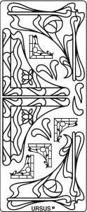 Ursus KREATIV STICKER 10x23CM,MOTIV 44,1ST.GOLD