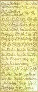 Ursus HOL.KREATIV STICKER 10x23CM,MOTIV 01,5ST.GOLD