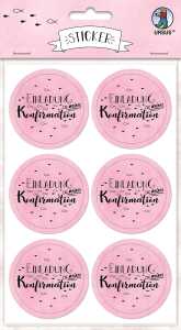 Ursus STICKER "EINLADUNG ZU M. KONFIRMATION" ROSA