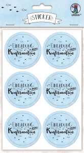 Ursus STICKER "EINLADUNG ZU M. KONFIRMATION" HELLBLAU