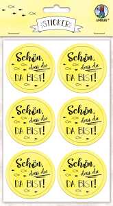 Ursus STICKER "SCHÖN, DASS DU DA BIST" CITR.GELB
