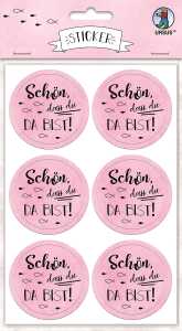 Ursus STICKER "SCHÖN, DASS DU DA BIST" ROSA
