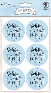Ursus STICKER "SCHÖN, DASS DU DA BIST" HELLBLAU