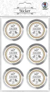 Ursus STICKER "HOCHZEIT" WIR SAGEN JA