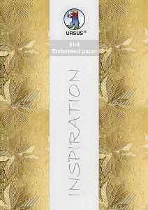 Ursus FOIL EMBOSSED PAPER "LEAVES"220G.A4,5BL.GOLD